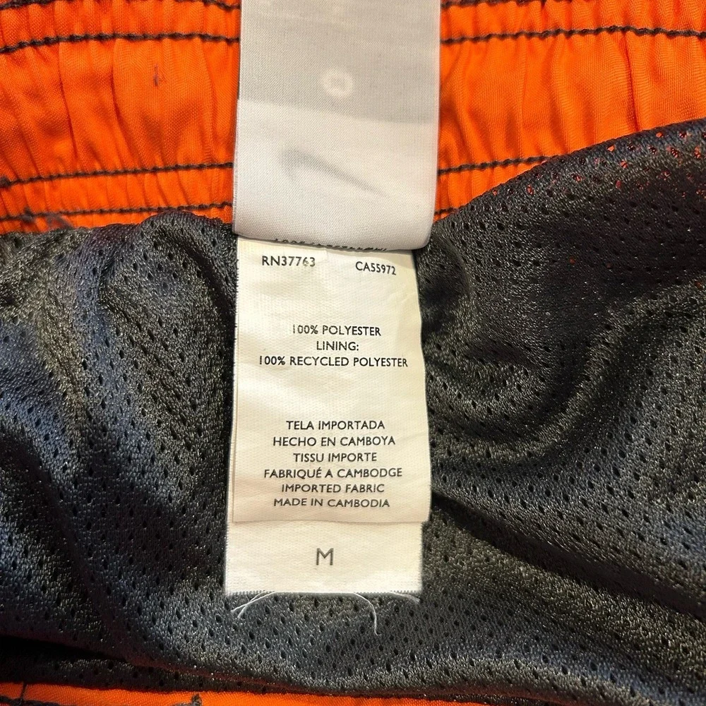 Nike Swim Trunks Mens Medium Gray Orange Shorts Pool Beach Swimming‎ Surfing